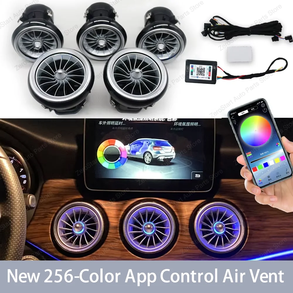 

12/256 Colors LED New EQS Nozzle Ambient Light Air Vent Turbine For Benz W176 W117 X156 W246 CLA/GLA/A/B-Class Car