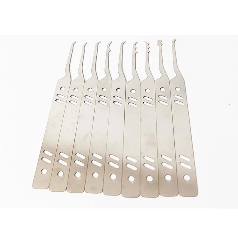 

Горячие универсальные 9 шт. крючки из нержавеющей стали, инструмент для ремонта замка шкафа, плюс 7 шт., натяжной ключ, инструмент, легко носить с собой