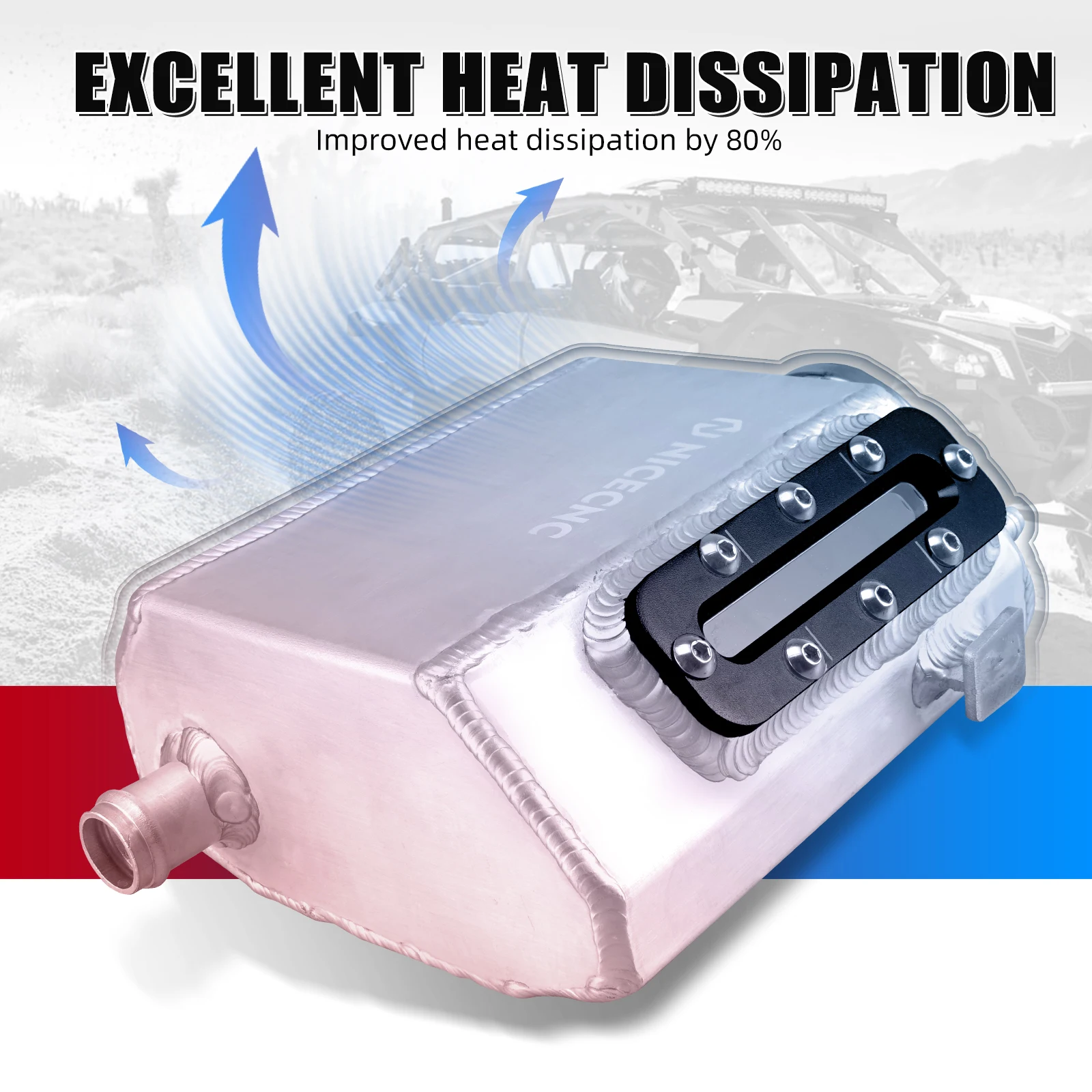 NICECN Coolant Reservoir Tank For Can am Maverick X3 2017-2023 R RR Max Sport 1000R Trail 800 Defender Aluminum UTV Accessories