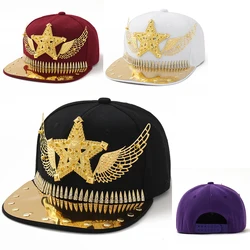 European and American street fashion personality wings metal accessories decoration punk rock hip-hop hat