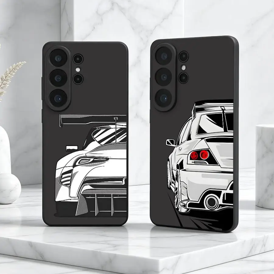 Case for Samsung Galaxy S26 Note 10 20 S25 Plus S24 S26+ S25 Ultra S24+ S23 S20 S21 FE Phone Cover Cartoon Cool Car