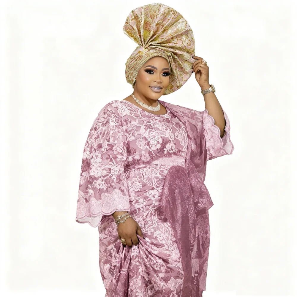 

2025 Already Made Auto Gele Headtie African Women Elegant Turban Cap Nigeria Wedding Autogele Party Headwear Female Head Wraps