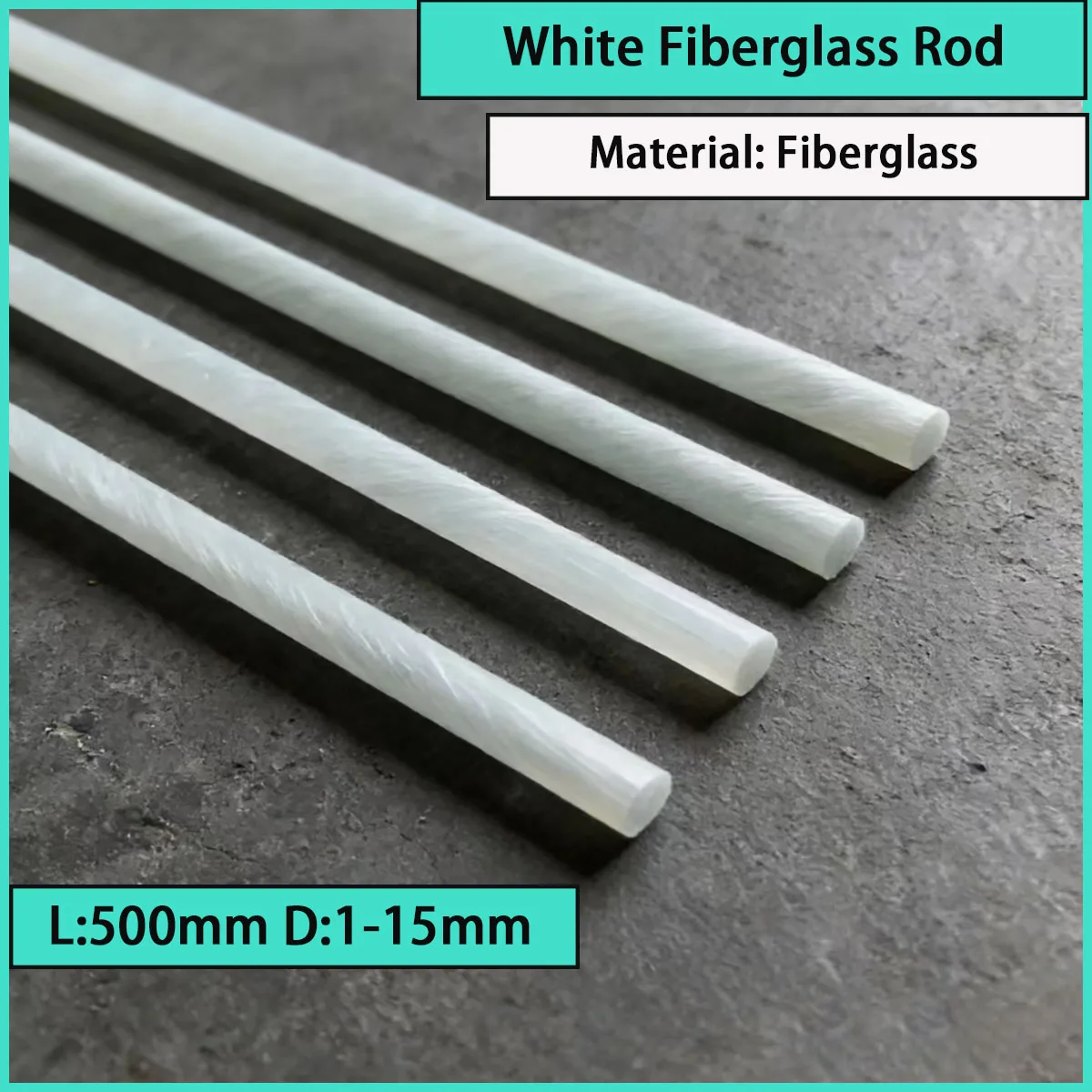 Length 500mm white glass fiber rod diameter 1-15mm glass fiber rod high-performance composite profile