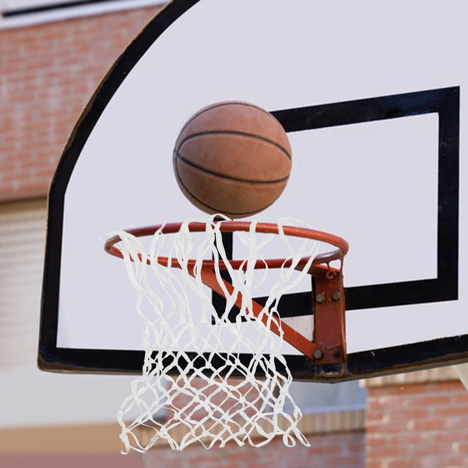 Rede de basquete resistente de nylon de alta densidade, 12 alças, resistente ao desgaste para todos os climas, para esportes internos e externos