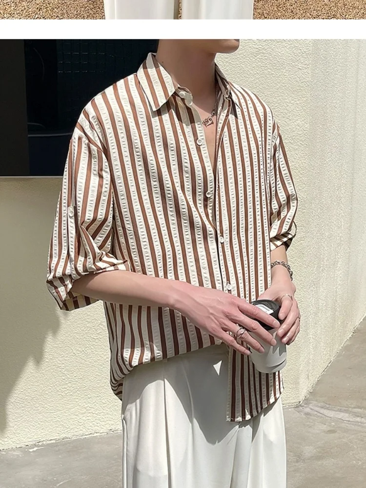 

Briti Sle Men's Striped Long Sve irt Mature Lite Faion Inner Wear Casual Loose Fit Four Seasons Versatile Clothing