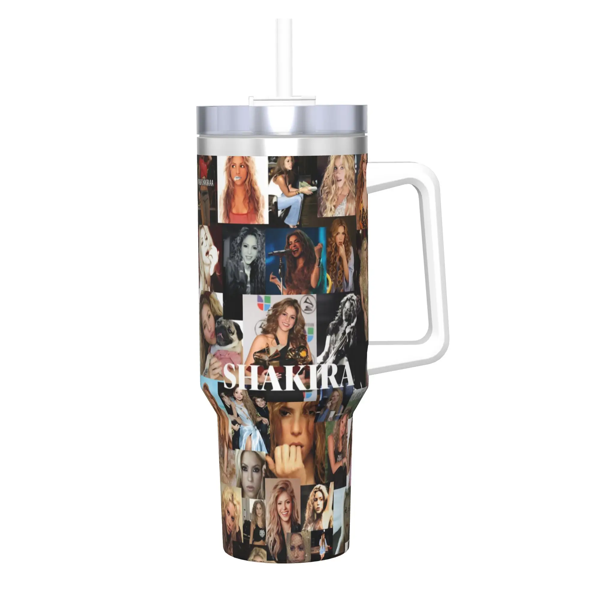 Shakira Singer Tumbler 40oz Stainless Steel Double Wall Vacuum Insulated  Tumblers Cup With Straw