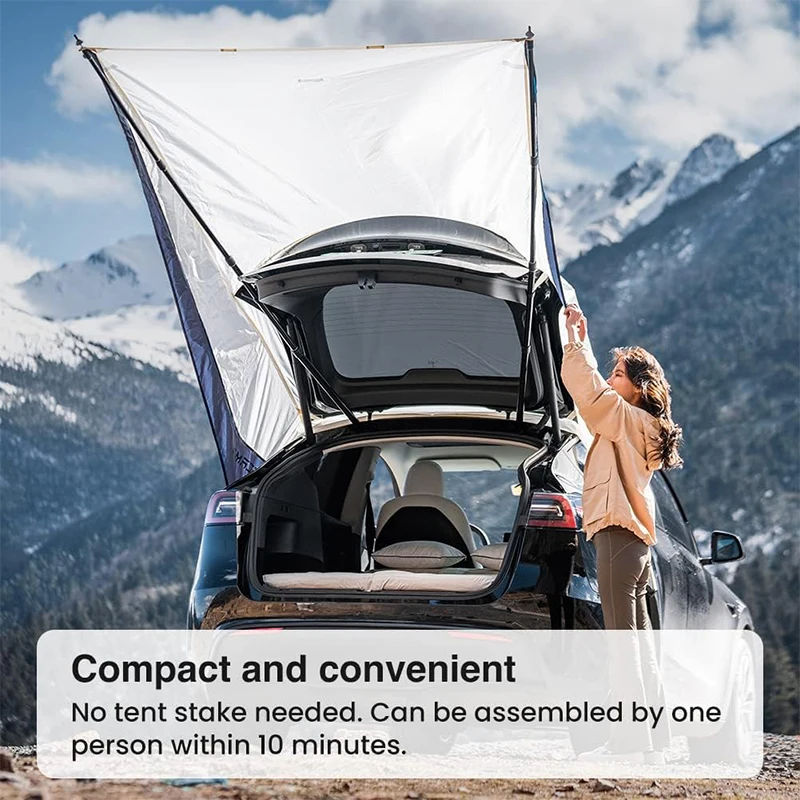 NovaAcc Trunk Camping Canopy For Tesla Model Y 2017-2024 Tailgate Shade Awning Vehicle Camping Tents Outdoor Travel Accessories