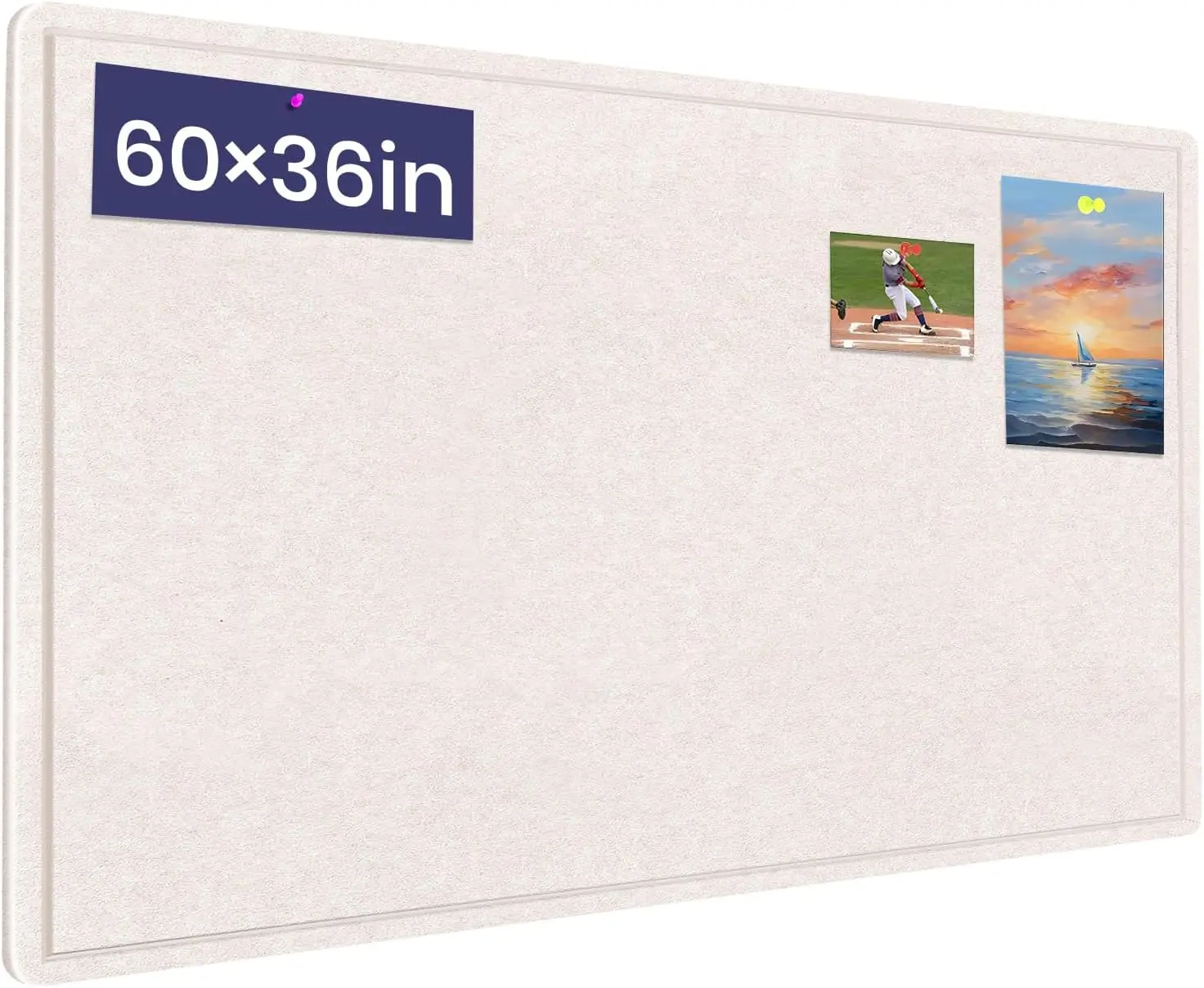 

Большая пробковая доска для заметок 60x36 дюймов с 30 кнопками, складная самоклеящаяся фетровая доска для стен - цвет овсянки