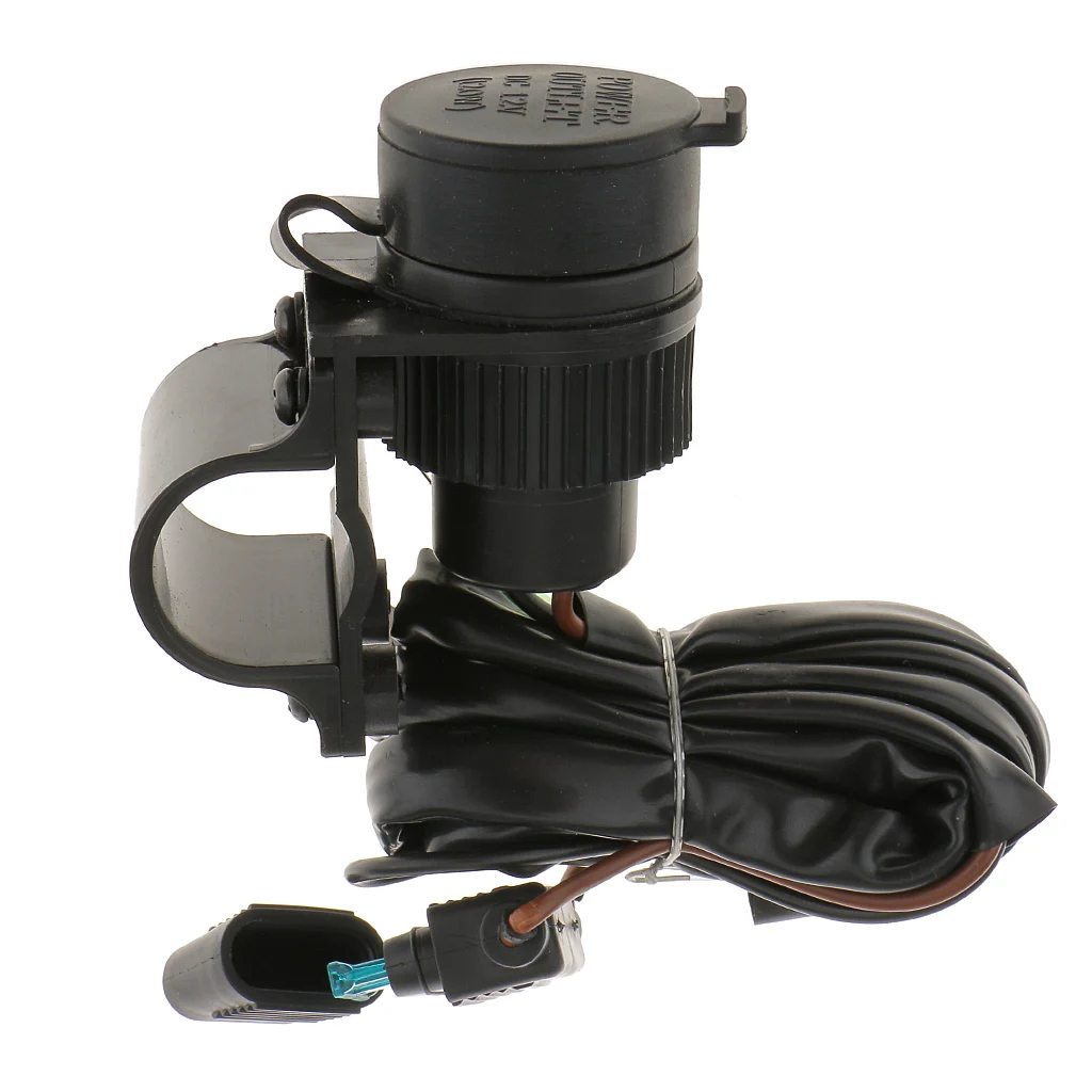 

12V Car Motorcycle Lighter Power Socket Plug Adapter With Bracket
