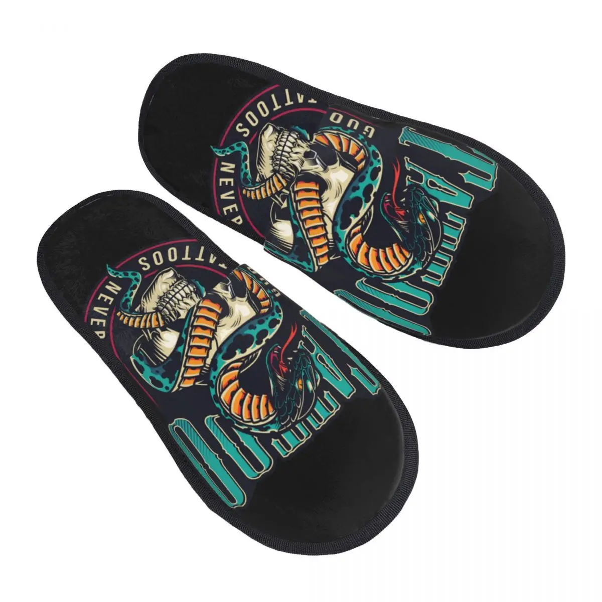 TV Cobra Kai House Slippers Women Soft Memory Foam Serpentine Good Tattoos Never Dies Slip On Hotel Slipper Shoes