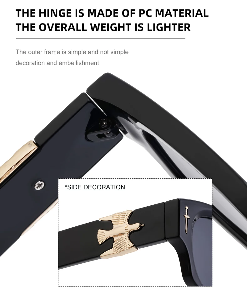 Punk Soaring Eagle Sonnenbrille Herren 2026 Luxusmarke Designer Mode Rechteckige Sonnenbrille für Damen Steampunk Shades Eyewear – Detail 7