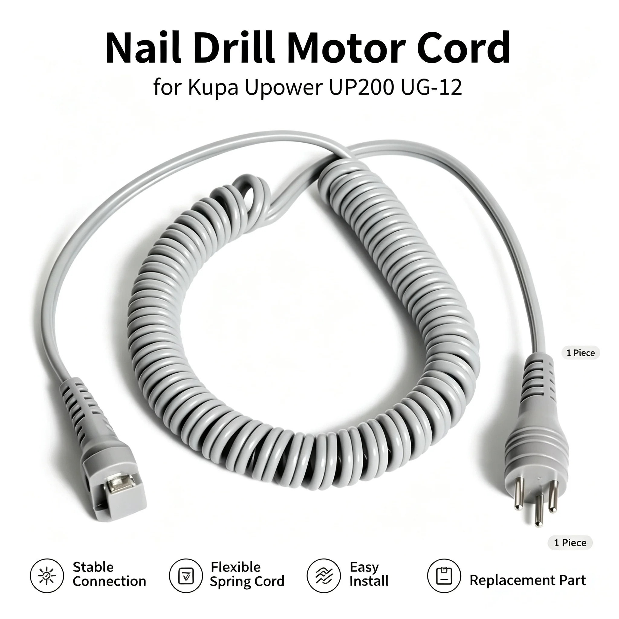 Nail Drill Motor Cord for Kupa Upower UP200 UG-12 Cloth