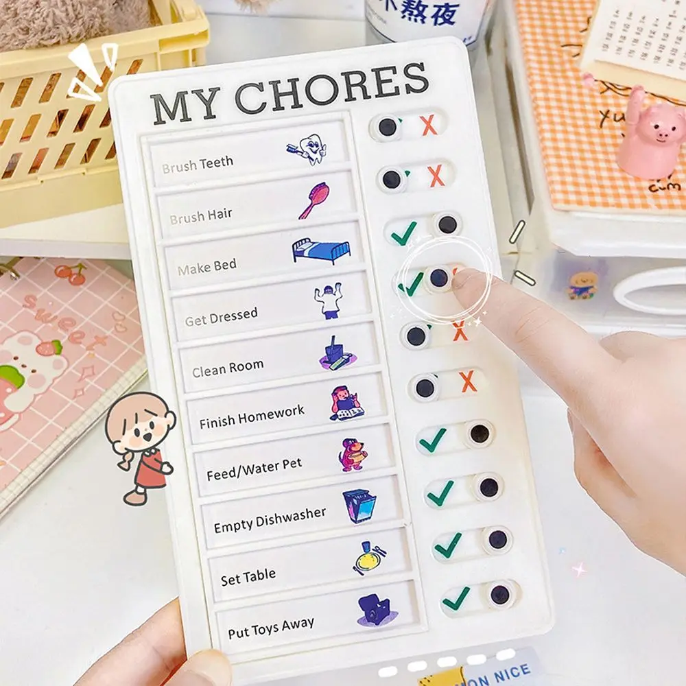 Stationary Daily Planner Student Message Checklist Chore Chart Children's Self-discipline Punch Card Memo Plastic Board