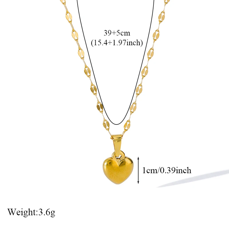 EILIECK 316L Stainless Steel Heart Love Necklace Bracelets Earrings Set For Women New Trendy 18K Gold Plated Waterproof Jewelry