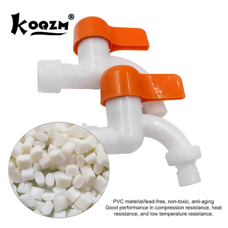 PVC Water Faucet 20MM Household Faucet Washing Machine Kitchen Balcony Public Places Outdoor Garden Drainage Tap Adapter