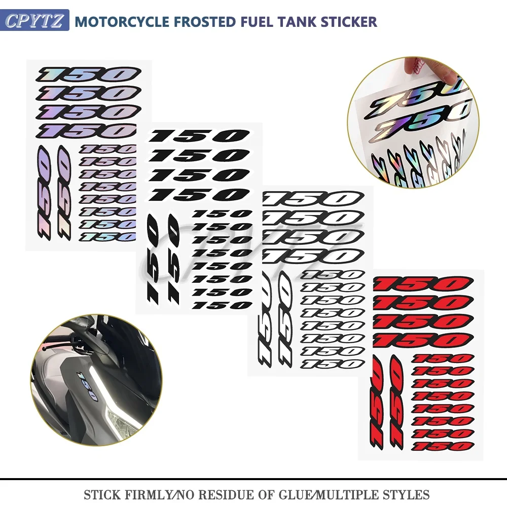 Motorbike Front Fairing Tank Side Logo Decals Fit For 150NK CBR150R BN150 CRF150R GSX-S150 Motorcycle Decoration Number Stickers