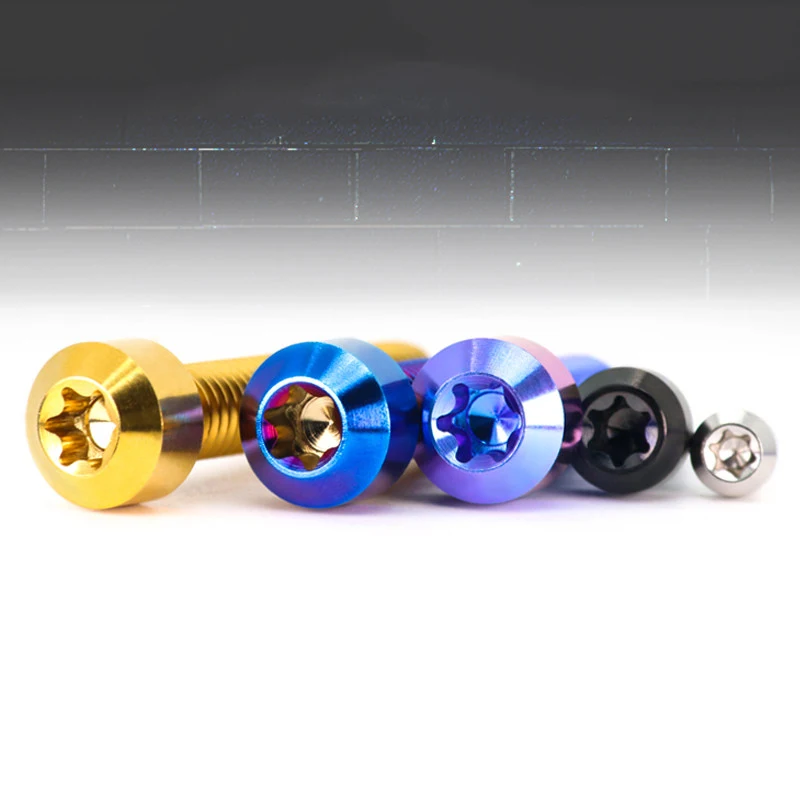 1pc TC4 Titanium Alloy Internal Plum Blossom Screw M4 M5 M6 M8 M10 Cone Head Bolts Motorcycle Modification Screw