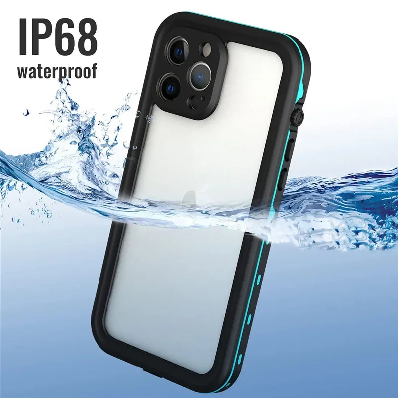 Wodoodporne etui na iPhone 16e 11 12 13 14 15 16 Pro Max Plus 13 12 XR XS 360 Pełna Ochrona Nurkowanie Pływanie Woda Coque Dla 13Pro — zdjęcie produktu 3