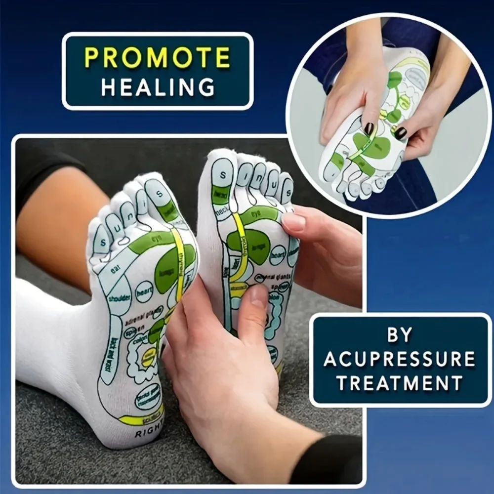 1 par de calcetines de acupresión calcetines de masaje de fisioterapia aliviar los pies cansados calcetines de reflexología de acupuntura con palo
