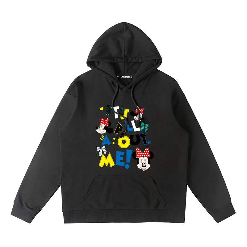 Fashion and casual Disney Mickey Mouse Cartoon Anime Printing Men's and women's hoodies Autumn and Winter Couple Clothes Hoodies