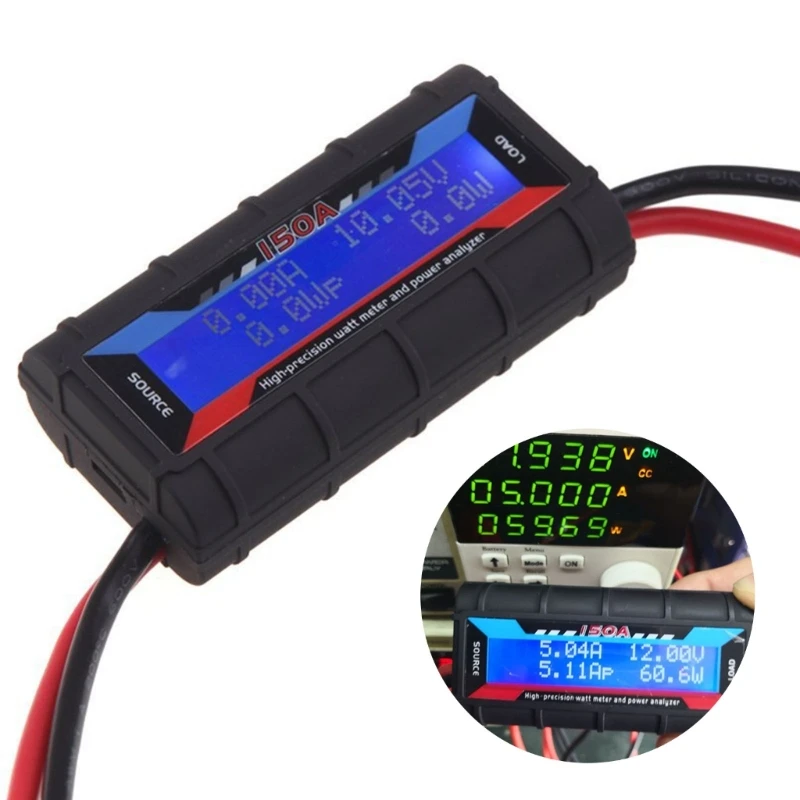 

Watt Meter Portable Reusable Professional 150A Digital Accurate Electrical Power Analyzers Voltmeter Ammeter Backlight KXRE