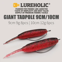 LUREHOLIC Giant Tadpole Chrysalis Shaking Tail 9cm 9g 8pcs/ 10cm 12g  6pcs Soft Baits for Bass Fishing Lure Fishing SnakeHead