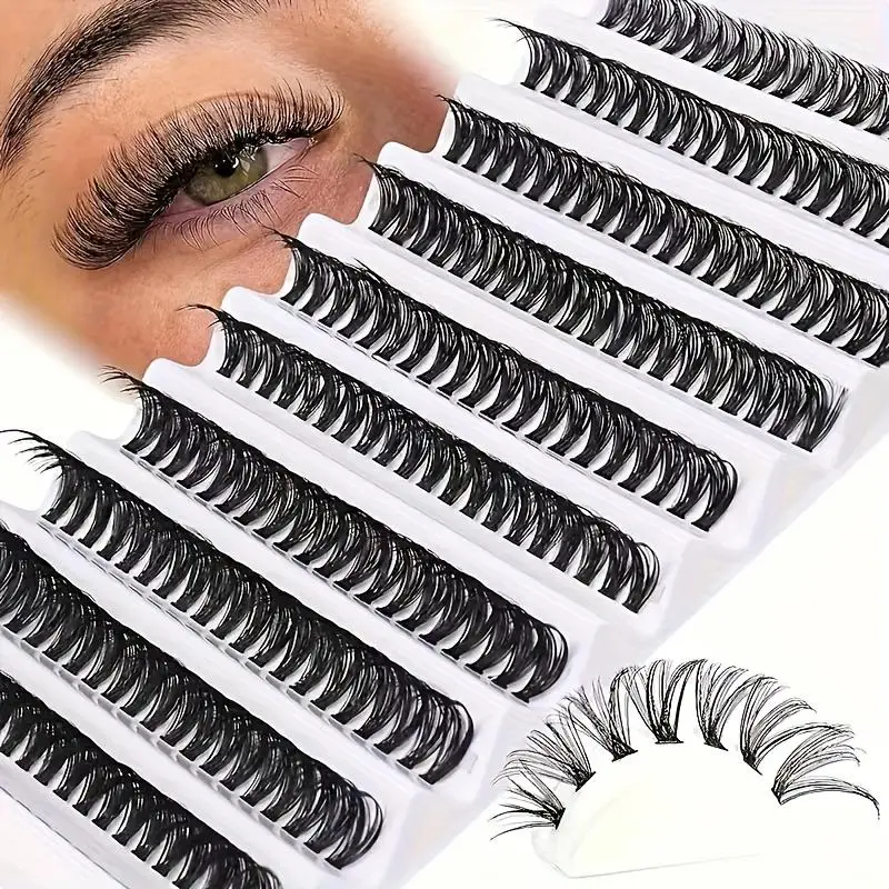 2 boxes of 400 DIY artificial false eyelashes, large capacity self grafting D-roll natural thick multi style eyelashes 8-16mm