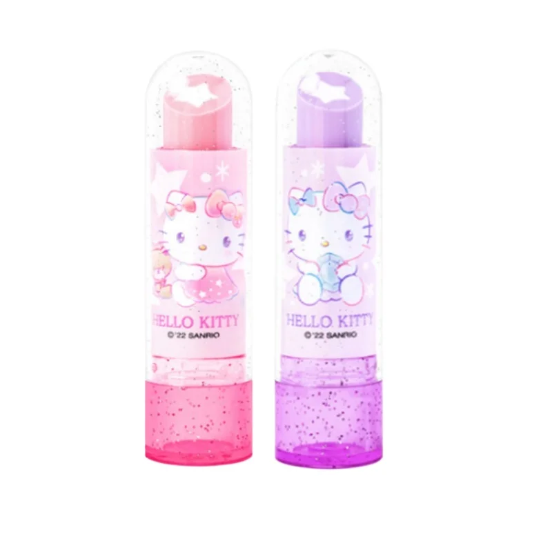 Sanrio – gomme créative en forme de rouge à lèvres Hello Kitty Kuromi, dessin animé Kawaii, facile à nettoyer, fournitures scolaires pour étudiants