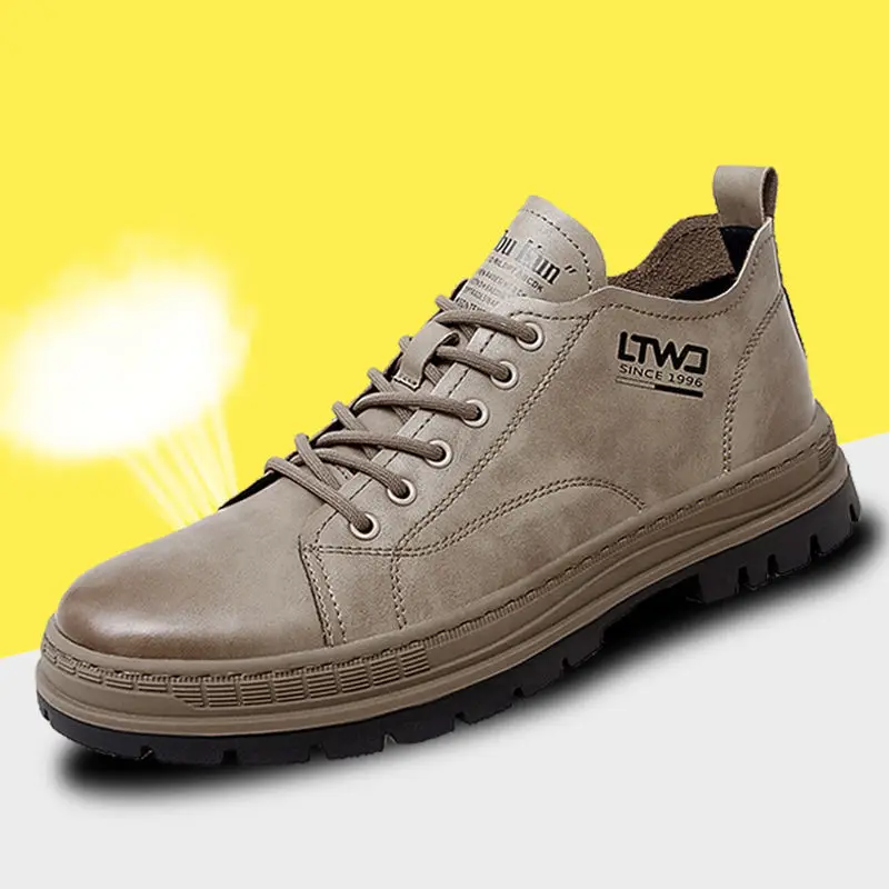 Cow Leather Driving Sports Shoes for Men Spring Autumn New Designer Fashion Causal Sneakers Male Solid Color Men's Board Shoes