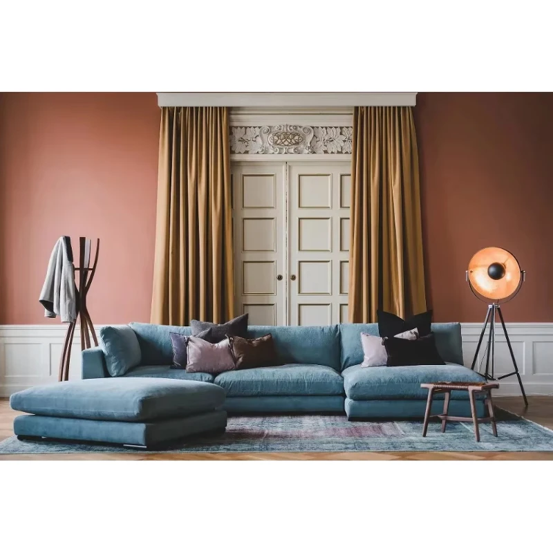 Velvet fabric modular combination sofa living room furniture