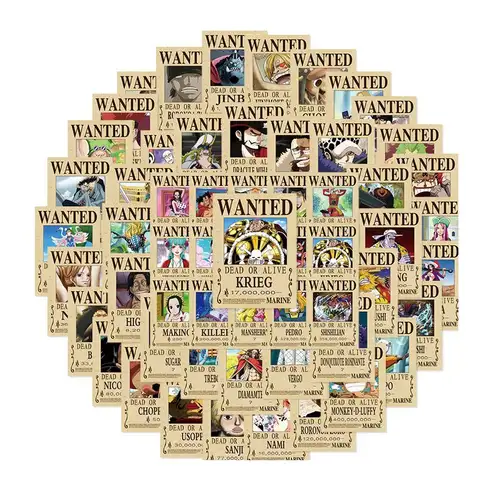 140pcs One Piece Bounty Stickers for Journals Phone Decorations, Wanted Posters, Creative Anime Merchandise, Waterproof Stickers