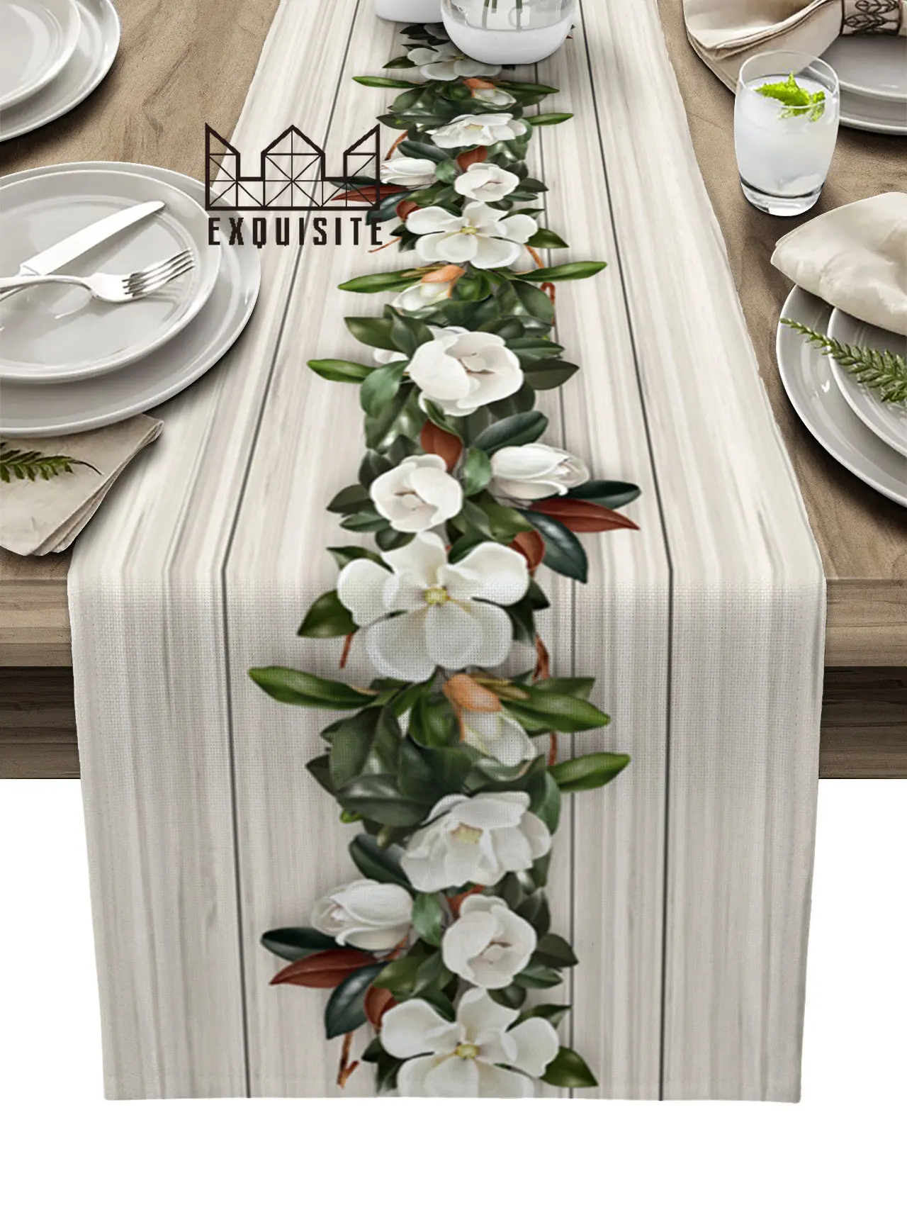 

Wood Grain Magnolia Plant Flowers Coffee Table Decor Dining Table Decor Wedding Table Decoration Dinning Table Decoration