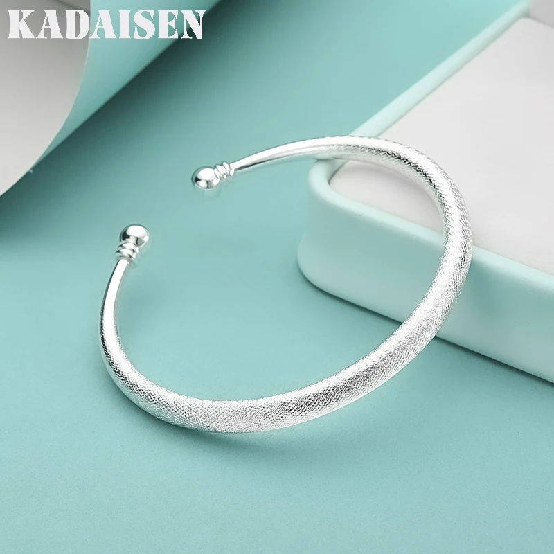 

925 Sterling Silver Snakeskin Pattern Open Bangles For Women Bracelets Wedding Engagement Party Fashion Charm Jewelry