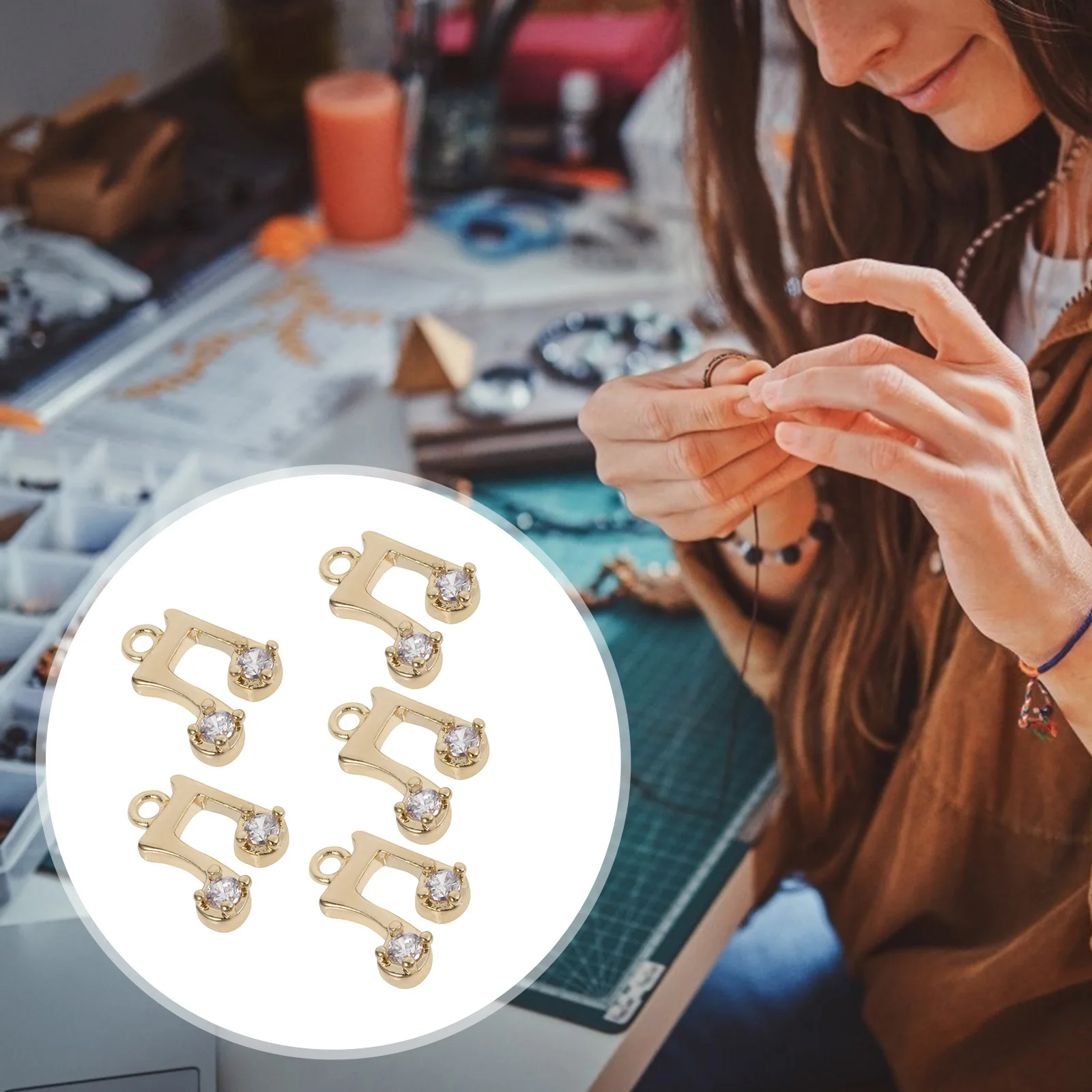 

5pcs Copper Plated Metal Pendants DIY Jewelry Making Necklace Charm Bracelet Accessories Fashion Shape Cost Effective Safe
