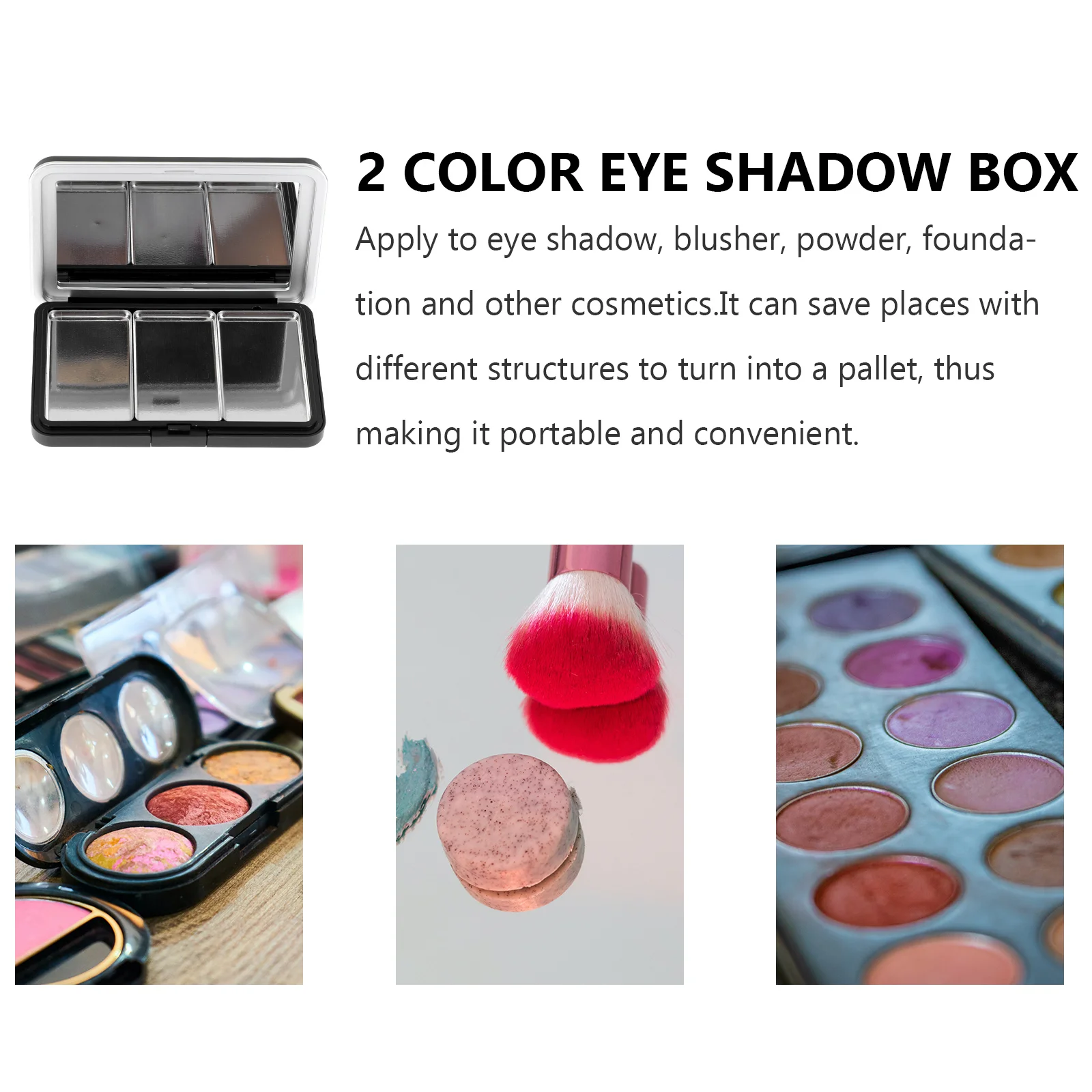 

Refillable Empty Eyeshadow Box Blush Palette Container Lipstick Storage Travel Makeup Case Multi-Grid Sub Box for Women