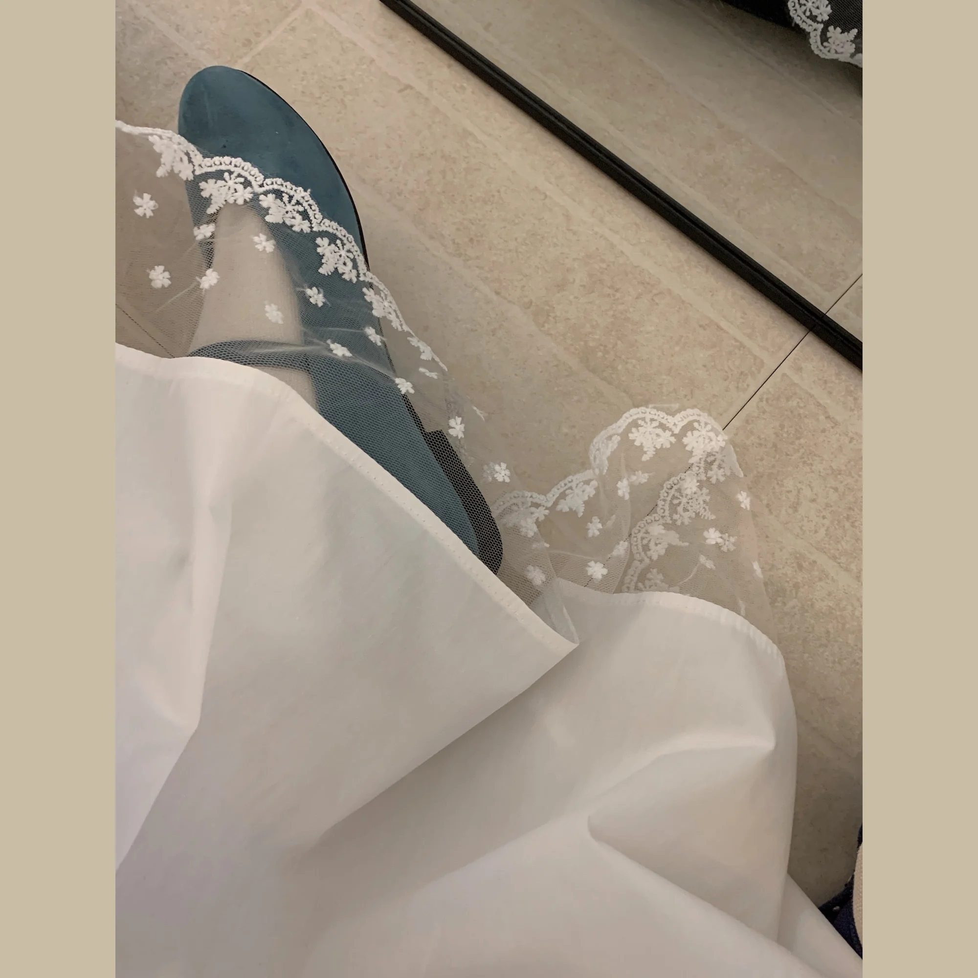 High Elastic Waist Long Skirt for Women Korean Style Streetwear Lace Patch A-line Skirts Female Summer Midi Skirts Female(T3541)