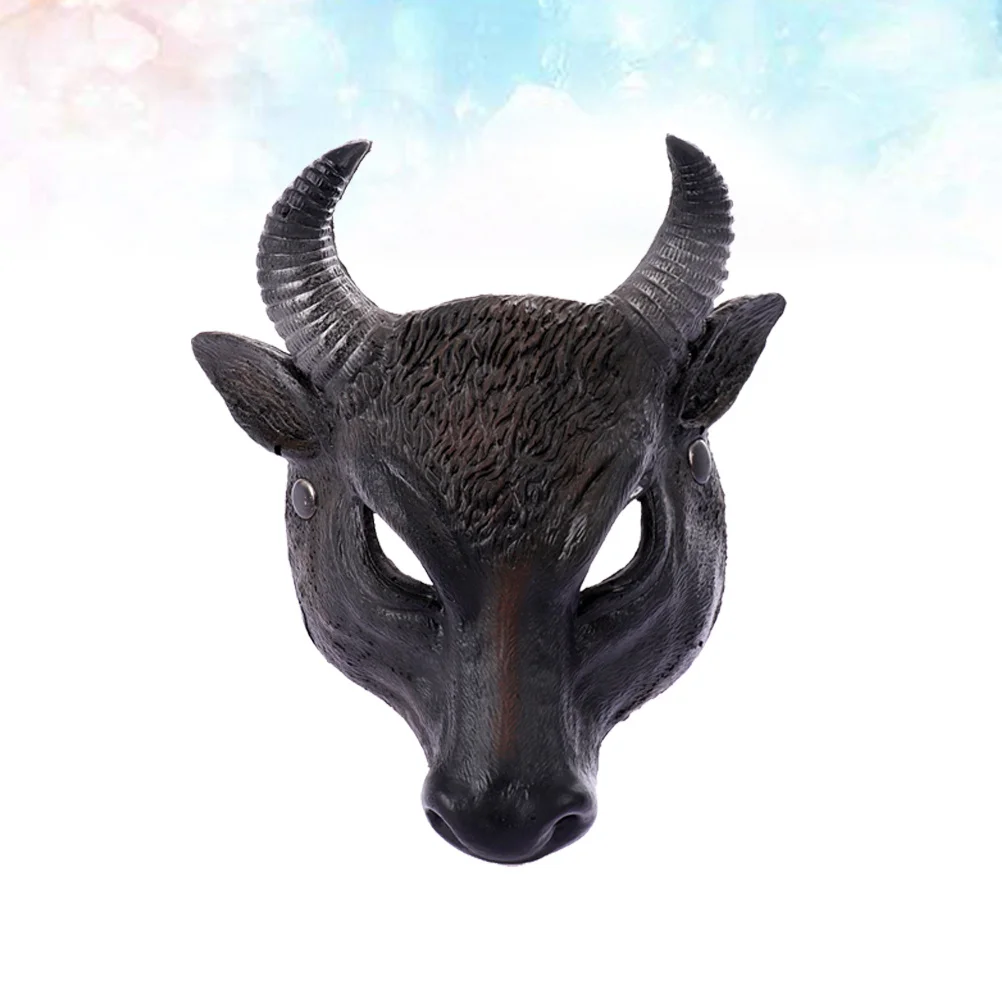 PU Ox Head Mask Realistic Vivid Look Perfect Halloween Props Durable Environmental 3D Animal Cosplay Animal Mask
