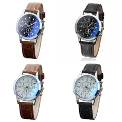 Modiya Men'S Watch Blue Light Glass Three Eyelid Band Watch Men Steel Dial Men'S Daily Watch Clock Men'S Relojes Para Hombres