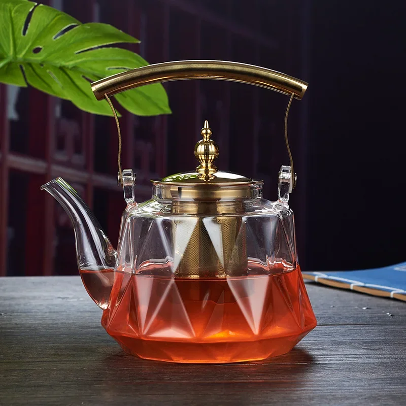 Glass Beam Pot Flower Tea Pot Pot Heat Resistant Glass Teapot With Strainer Infuser Teapot to Boil Water Kettle Gaiwan