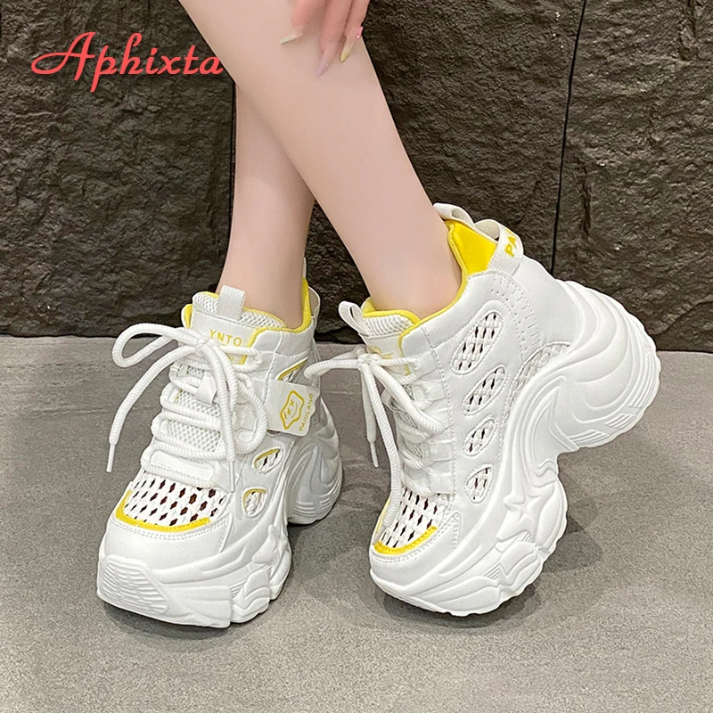 

Aphixta High Quality height Increasing Casual Shoes Woman Platform Chunky Heel Sneaker Woman Sport Shoes zapatillas de mujer