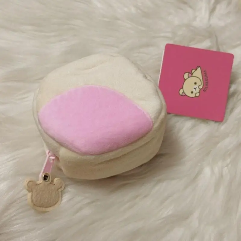 New Kawaii Rilakkuma Bag Small Earphone Bag Circular Zero Wallet Storage Bag Cute Cartoon Birthday Gifts Girlfriend Gifts