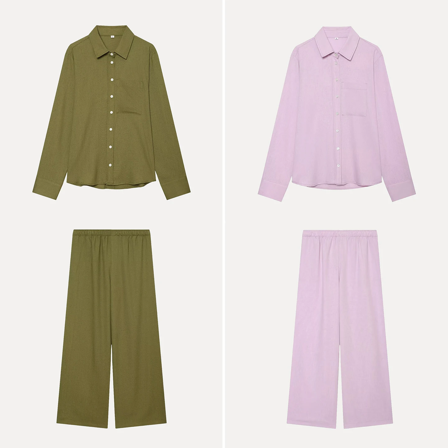 Spring Summer 2026 Women's Skin-friendly Lazy Inner Wear Long Sleeve Jacket Casual Straight Leg Pants Fashion Set ZADATA Brand