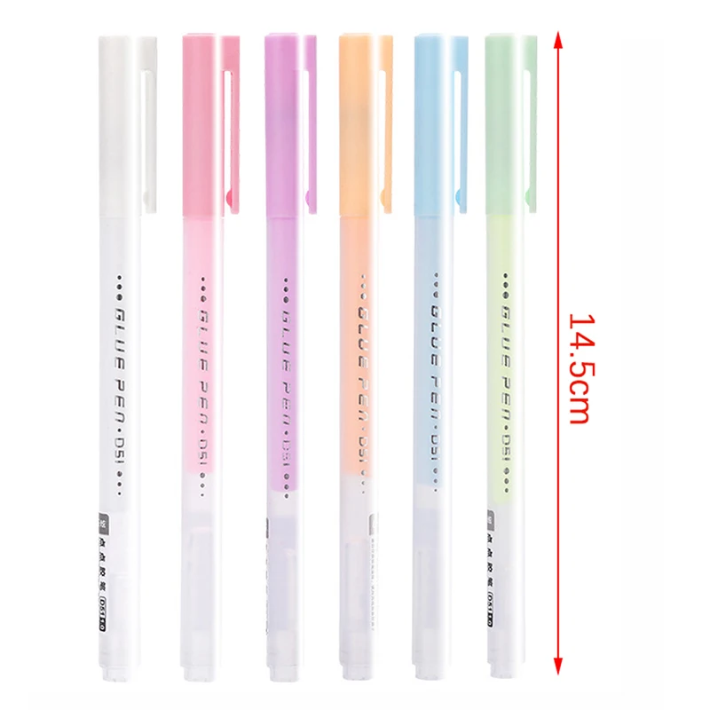 1pc Solid Glue Stick Pen Shape Candy Color Quick-drying High Viscosity Creative Students Stationery Dot Liner Contact Adhesive