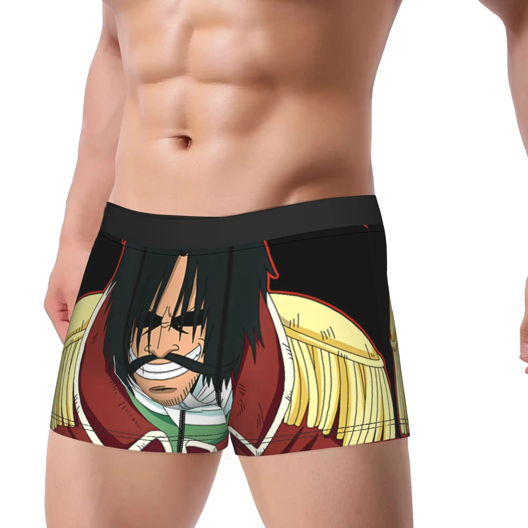 One Piece Anime GOL D Underpants Breathbale Panties Male Underwear Ventilate Shorts Boxer Briefs