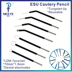 ESU Pencil Electrosurgery Unit, Eletrodo Odontológico, Uso para Dentistas, Pet Therapy, Atacado, 7pcs por conjunto
