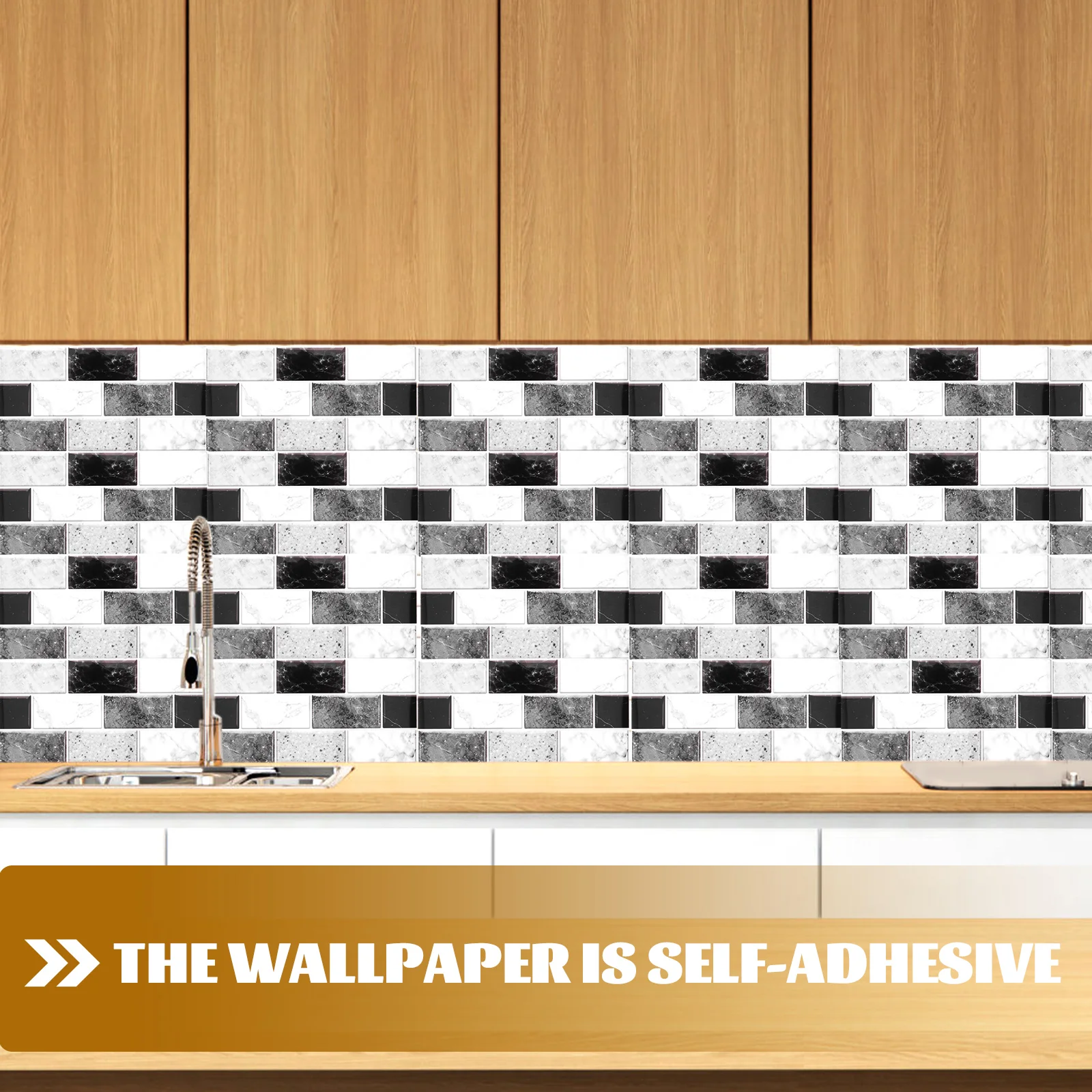 

6 Sheets Waterproof Self Adhesive Tiles Retro Stickers Kitchen Backsplash Bathroom Walls Decor 3D Vinyl Wallpapers