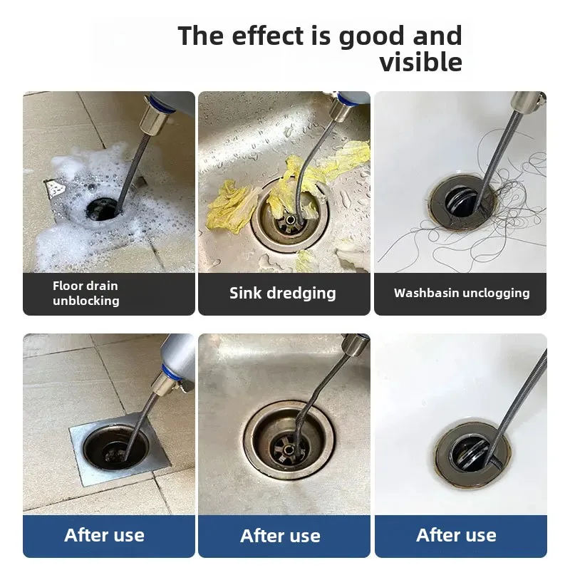 Kitchen Sink Unblocker Tool Toilet Specific Dredger Pipe Clearer Drainage System Repair Tool One Shot Waste Disposal