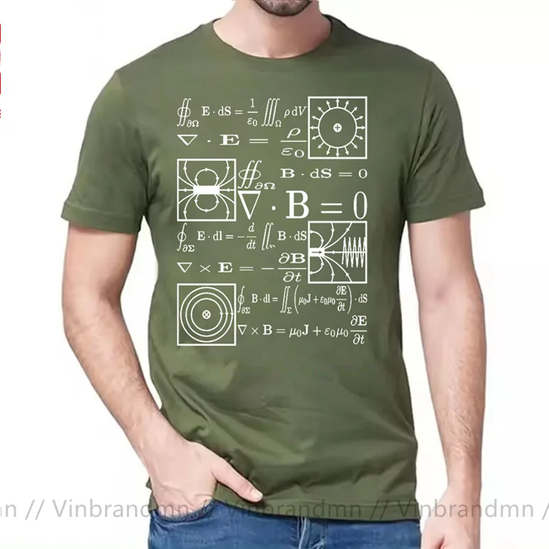 Electromagnetic Physics Maxwell Equation Formula Printed T-Shirt Summer Cotton O-Neck Short Sleeve Unisex T Shirt New Size S-6XL