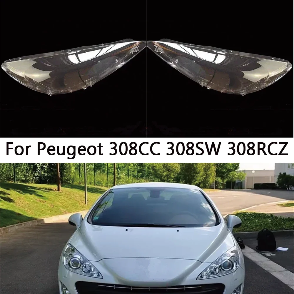 

HTTCCY Headlight Cover For Peugeot 308CC 308SW 308RCZ 2008 2009 2010 2011 front Car Headlight Cover Shell Lampcover Lampshade