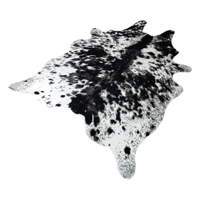 Irregular Gray Cow Carpets for Living Room Home Decoration Kids Bedroom Non-slip Large Size Area Rug Cloakroom Floor Mat